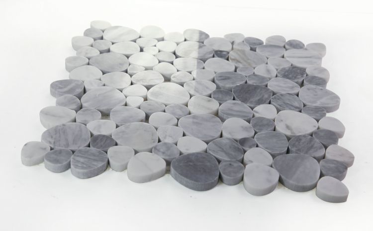 Athena Brigid Mix Grey Polished Pebble Marble Mosaic Tile-Marble Mosaic-American Tile Depot