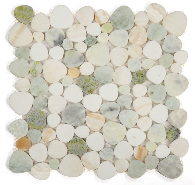 Athena Minerva Onyx Eclectic Polished Pebble Marble Mosaic Tile-Marble Mosaic-American Tile Depot