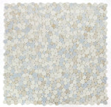 Athena Minerva Sky Polished Pebble Marble Mosaic Tile