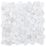 Athena Minerva White Polished Pebble Marble Mosaic Tile-Marble Mosaic-American Tile Depot