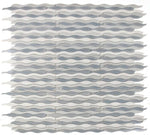 Aqua Carrara Goose Wave Mosaic Tile-Mixed Mosaic-American Tile Depot