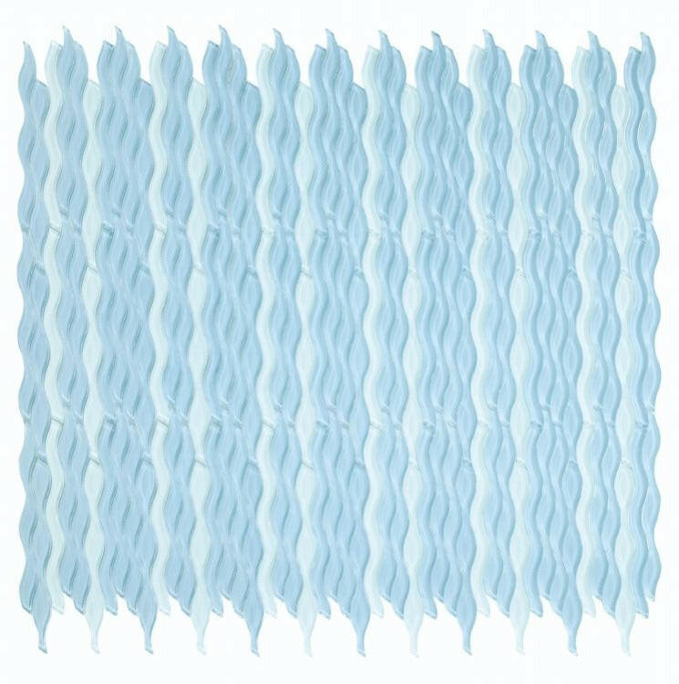 Aqua Sapphire Glossy Wave Glass Mosaic Tile-Glass Mosaic-American Tile Depot