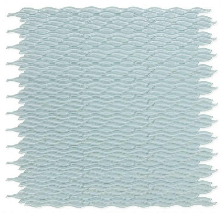 Aqua Turquoise Glossy Wave Glass Mosaic Tile-Glass Mosaic-American Tile Depot