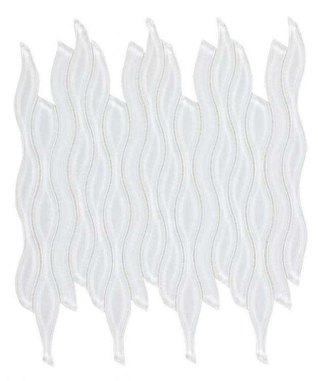 Aqua White Glossy Wave Glass Mosaic Tile-Glass Mosaic-American Tile Depot