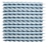 Aqua Blue Glossy Wave Glass Mosaic Tile