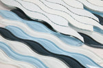 Aqua Blue Glossy Wave Glass Mosaic Tile-Glass Mosaic-American Tile Depot