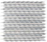 Aqua Carrara Goose Wave Mosaic Tile-Mixed Mosaic-American Tile Depot