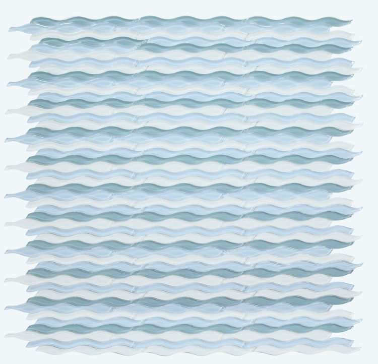 Aqua Iris Glossy Wave Glass Mosaic Tile-Glass Mosaic-American Tile Depot