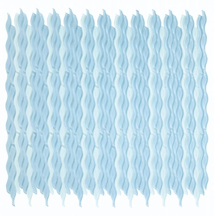 Aqua Sapphire Glossy Wave Glass Mosaic Tile-Glass Mosaic-American Tile Depot