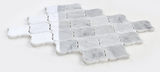 Precious Stone Arabesque Carrara Polished Lantern Marble Mosaic Tile