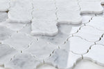 Sample of Precious Stone Arabesque Carrara Polished Lantern Marble Mosaic Tile-Sample-American Tile Depot