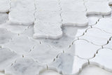 Precious Stone Arabesque Carrara Polished Lantern Marble Mosaic Tile