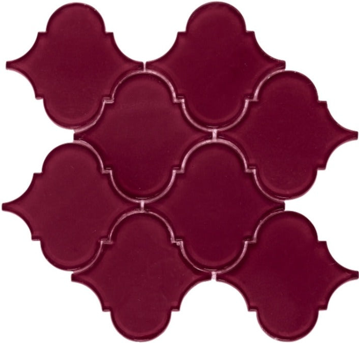 Sultan Purple Red Arabesque Glass Mosaic Tile-Glass Mosaic-American Tile Depot