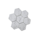 Carrara White Marble Polished 5" Large Hexagon Mosaic Tile-Marble Mosaic-American Tile Depot