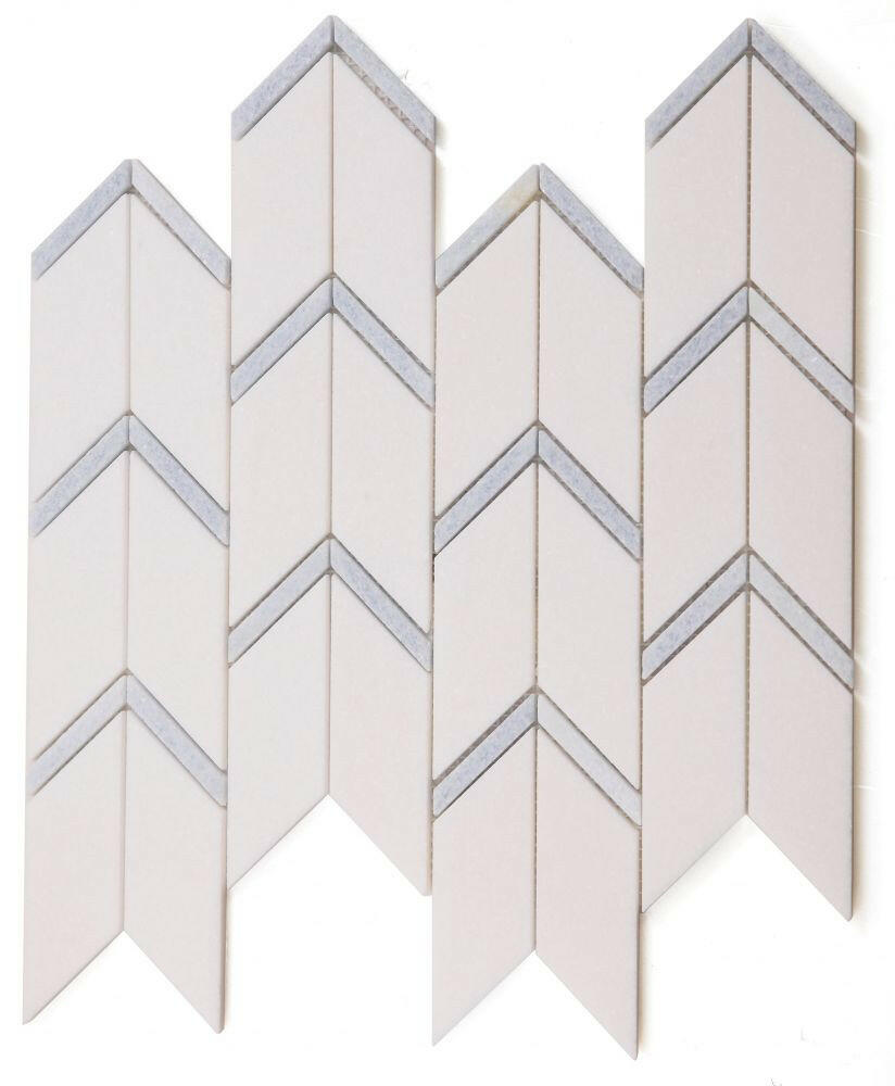 Arrow Ocean Polished Chevron Marble Mosaic Tile-Marble Mosaic-American Tile Depot