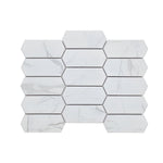 Arrow Picket Statuario Matte Elongated Hexagon Porcelain Mosaic Tile-Porcelain Mosaic-American Tile Depot