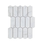 Arrow Picket Statuario Matte Elongated Hexagon Porcelain Mosaic Tile-Porcelain Mosaic-American Tile Depot