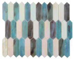 Arrow Sky Elongated Hexagon Glass Mosaic Tile-Glass Mosaic-American Tile Depot