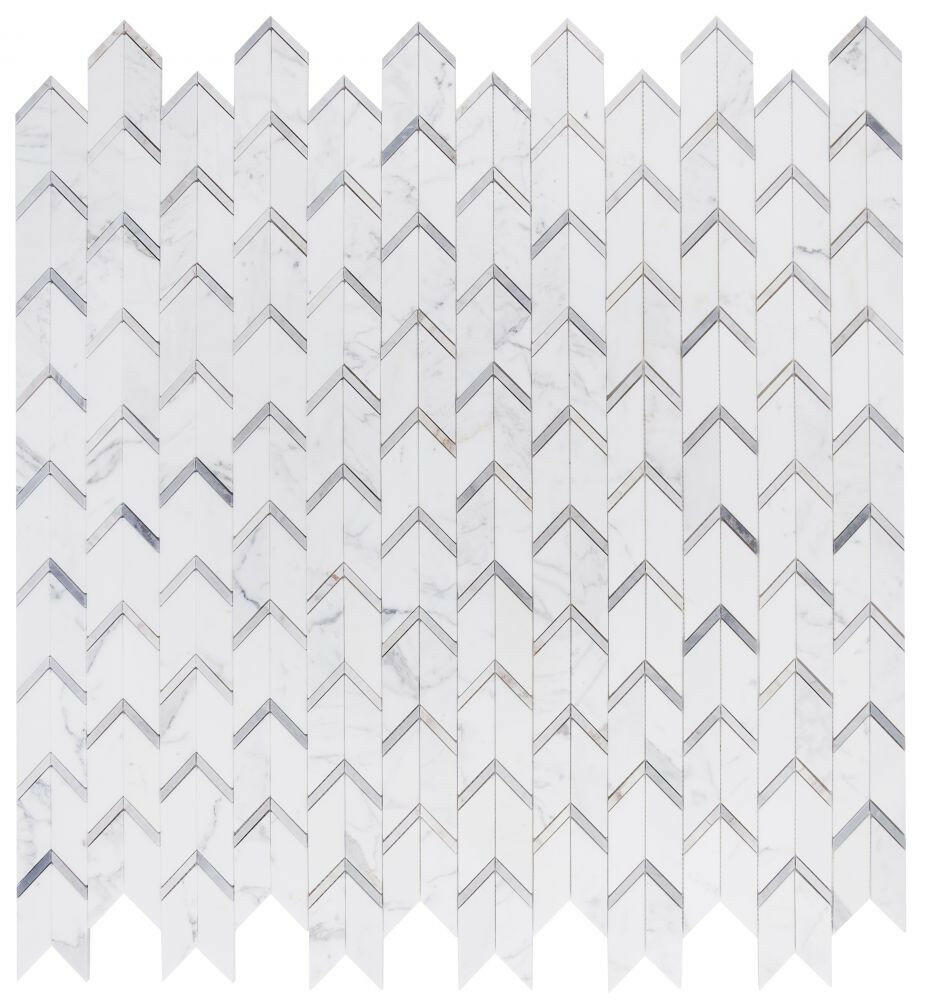 Arrow Sky Polished Chevron Marble Mosaic Tile-Marble Mosaic-American Tile Depot