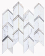 Arrow Sky Polished Chevron Marble Mosaic Tile-Marble Mosaic-American Tile Depot