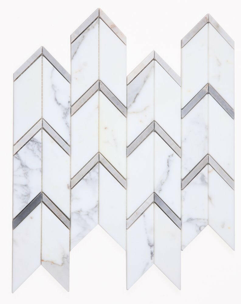 Arrow Sky Polished Chevron Marble Mosaic Tile-Marble Mosaic-American Tile Depot