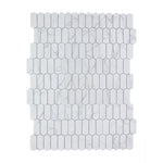 Sample of Arrow Picket Statuario Matte Elongated Hexagon Porcelain Mosaic Tile-Sample-American Tile Depot