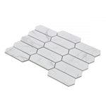 Sample of Arrow Picket Statuario Matte Elongated Hexagon Porcelain Mosaic Tile-Sample-American Tile Depot