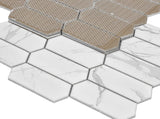 Arrow Picket Statuario Matte Elongated Hexagon Porcelain Mosaic Tile