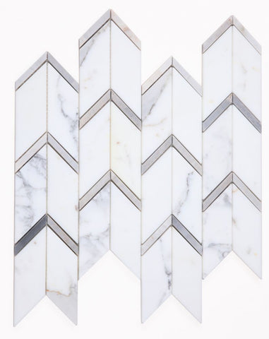 Arrow Sky Polished Chevron Marble Mosaic Tile