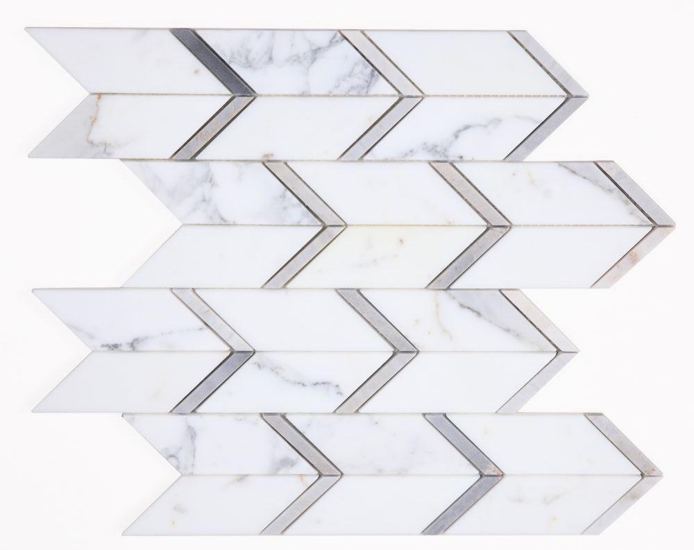 Arrow Sky Polished Chevron Marble Mosaic Tile-Marble Mosaic-American Tile Depot