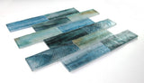 2 x 6 Aesthetic Wood Forest Subway Brick Glass Mosaic Wall Tile