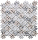 Aster Wild Sky Polished Flower Marble Mosaic Tile-Marble Mosaic-American Tile Depot