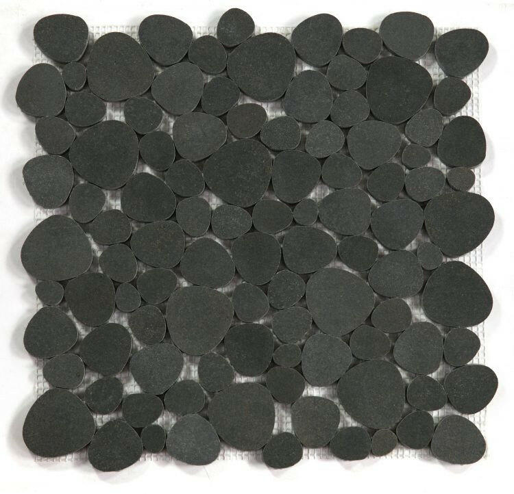 Athena Brigid Basalt Pebble Mosaic Tile-Marble Mosaic-American Tile Depot