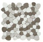 Athena Brigid Smoke Polished Pebble Marble Mosaic Tile-Marble Mosaic-American Tile Depot