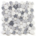 Athena Minerva Calacatta Grey Pebble Marble Mosaic Tile-Marble Mosaic-American Tile Depot