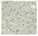 Athena Minerva Green Polished Pebble Marble Mosaic Tile-Marble Mosaic-American Tile Depot