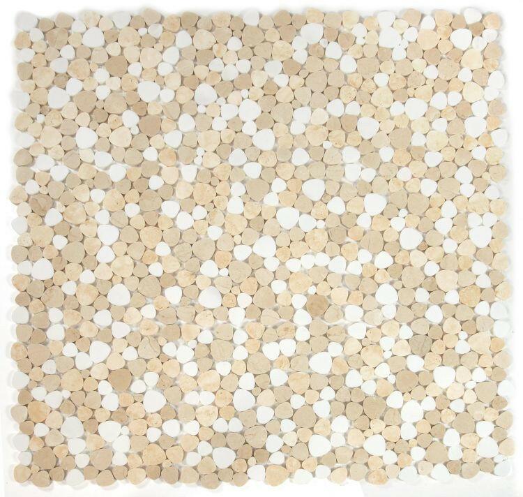 Athena Minerva Marfil Polished Pebble Marble Mosaic Tile-Marble Mosaic-American Tile Depot