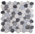 Sample of Athena Brigid Deep Ocean Polished Pebble Marble Mosaic Tile-Sample-American Tile Depot