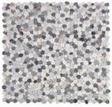 Sample of Athena Brigid Deep Ocean Polished Pebble Marble Mosaic Tile-Sample-American Tile Depot