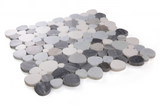 Athena Brigid Deep Ocean Polished Pebble Marble Mosaic Tile