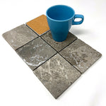 Atlantic Gray Marble Handmade Coasters - Set of 4-Marble Coasters-American Tile Depot