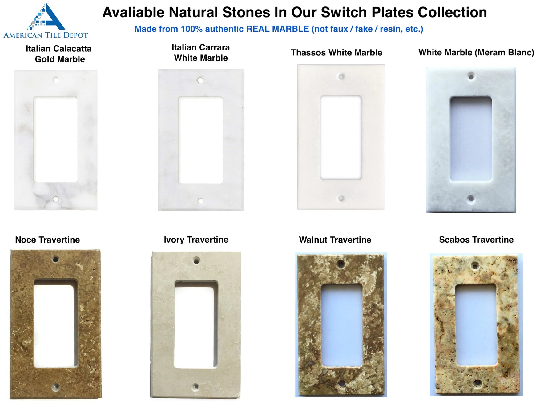 Italian Carrara White Marble Single Rocker Switch Wall Plate / Switch Plate / Cover - Honed-Marble Wall/Switch Plate-American Tile Depot