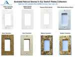 White Marble (Meram Blanc) Double Rocker Switch Wall Plate / Switch Plate / Cover - Honed-Marble Wall/Switch Plate-American Tile Depot