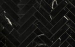 Black Marquina Marble Polished 1 x 4 Herringbone Mosaic Tile-Marble Mosaic-American Tile Depot