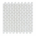 Thassos White Marble Honed Baby Brick Mosaic Tile-Marble Mosaic-American Tile Depot