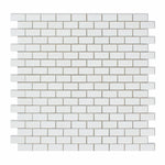 Thassos White Marble Honed Baby Brick Mosaic Tile-Marble Mosaic-American Tile Depot