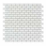 Thassos White Marble Honed Baby Brick Mosaic Tile