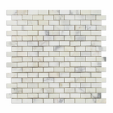 Calacatta Gold Marble Honed Baby Brick Mosaic Tile