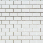 Thassos White Marble Honed Baby Brick Mosaic Tile-Marble Mosaic-American Tile Depot