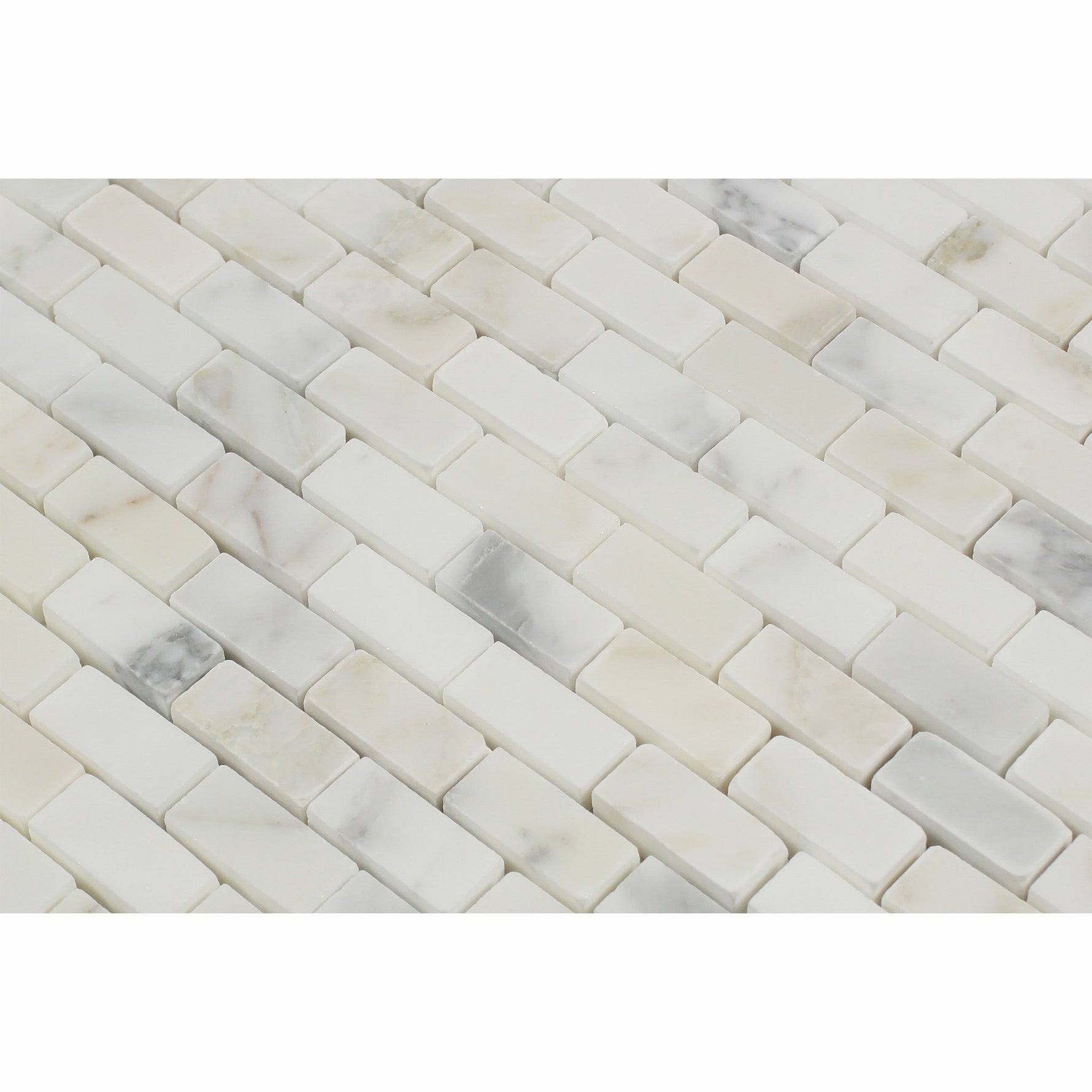 Calacatta Gold Marble Polished Baby Brick Mosaic Tile